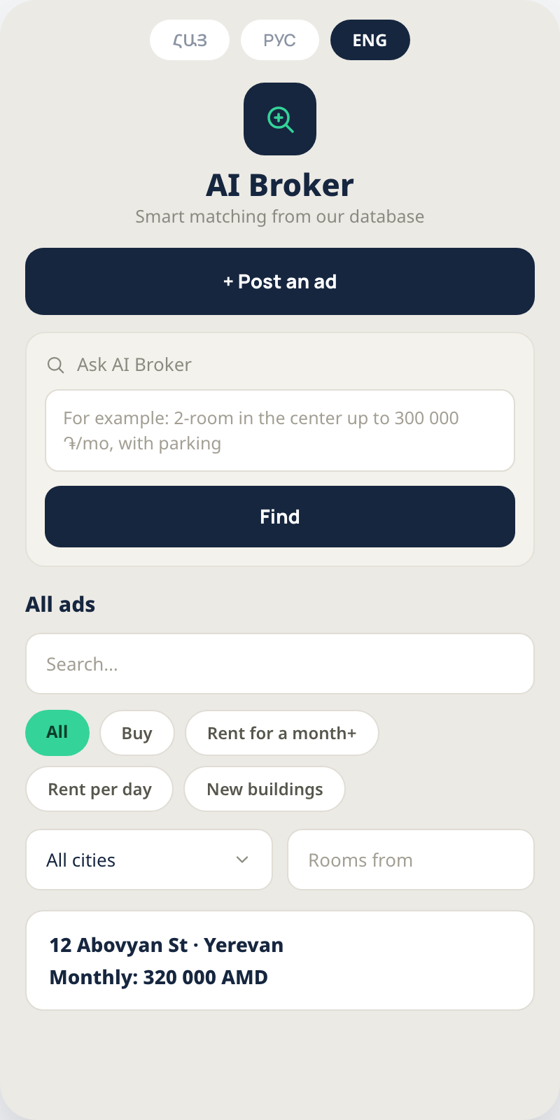 AI real estate matching